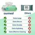 thumbnail image 3 of Ourmed No Rinse Body Wipes, 100Ct, 9 x 12 in Extra Large Thick Unscented Bath Wipes, Gentle Skin Cleansing Cloths, 3 of 8