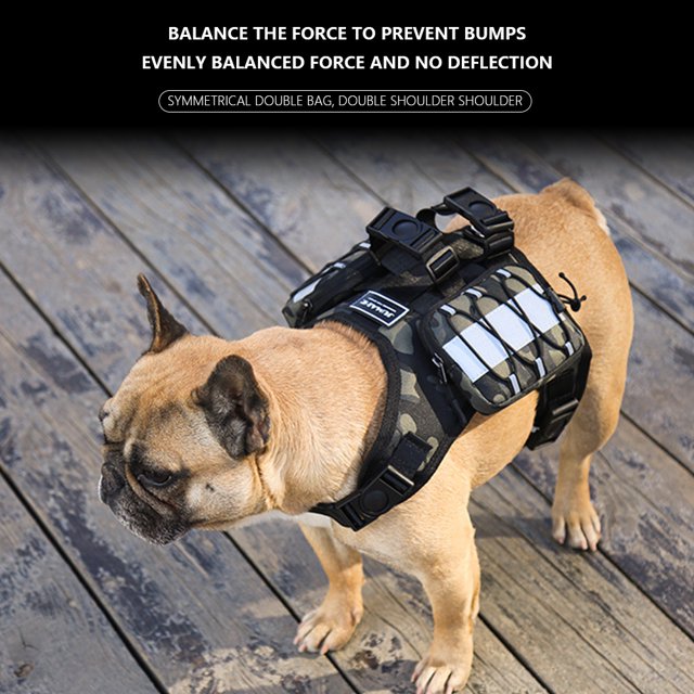 Mochila de senderismo para perros Mochila impermeable para perros Accesorios para mascotas (Camuflaje L)