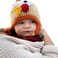 thumbnail image 4 of Rdhnmea Thanksgiving Baby Hat, Turkey Pattern Bobbles Warm Knitted Earflap Beanie Winter Cap for Cosplay Photo Props, 4 of 8