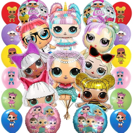 LOL Birthday Party Decorations, 30Pcs L.O.L Balloons for Girls Birthday Party Decorations Kids Baby Shower Surprise Birthday Party Theme Supplies Decorations.