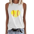 thumbnail image 1 of EQWLJWE Hauts d'Été pour Femmes Hauts pour Femmes Liquidation Mode Femmes Impression Col Rond Sans Manches Chemises à Blocs Tunique Tee Tops, 1 of 5