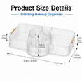thumbnail image 2 of ABPETE Rotating Makeup Organizer, Clear Large Makeup Brush Holder with Vintage Striped Cosmetic Storage Organizer for Bathroom Countertop Dresser Vanity, 2 of 7
