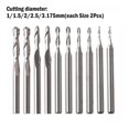 thumbnail image 1 of 10Pcs 1.0-3.175mm Router Spiral Bits Set End Mill Router Bits 2 Flutes Ball Nose, 1 of 8