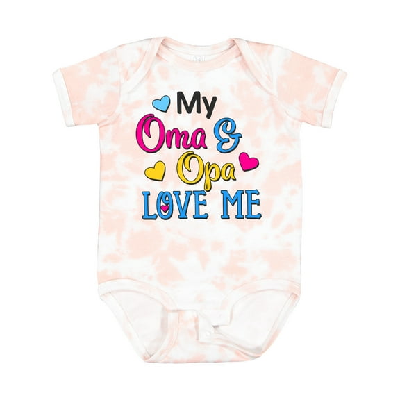 Inktastic My Oma and Opa Love Me with Hearts Boys or Girls Baby Bodysuit