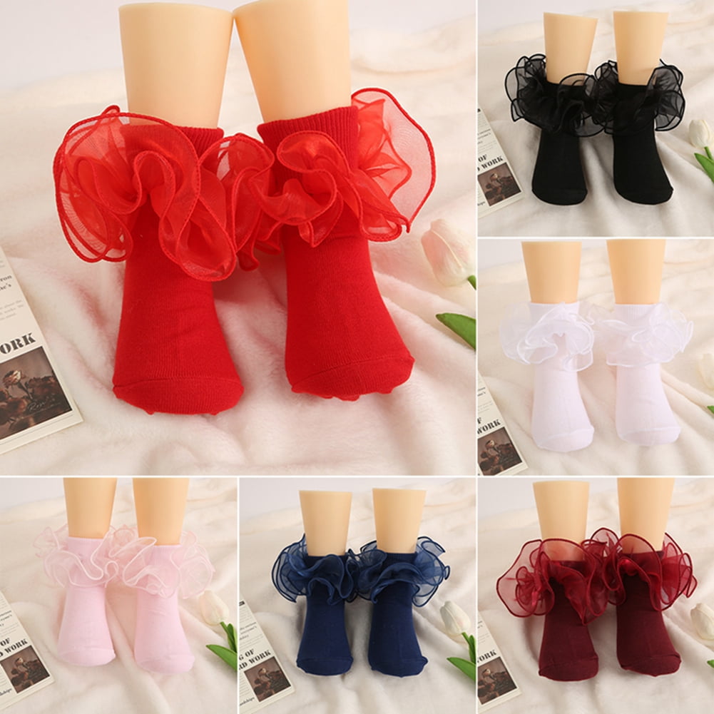Ruffle Ankle Socks Lace Frilly Socks Fashion Women Girls Princess Socks