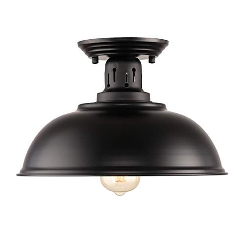 Hmvpl Semi Flush Mount Ceiling Light Fixture Farmhouse Black Close To Lighting Industrial Decor Lamp For Kitchen Island Bedroom Living Room Foyer Hallway Entryway Office Closet Com Hmvpl Semi Flush Mount Ceiling Light, Kitchen Semi Flush Mount Ceiling Lights