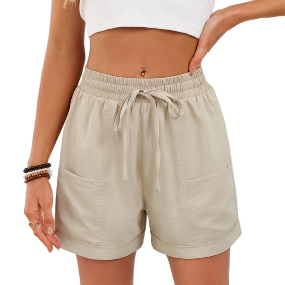 Loose Fit for Ladies Summer Fall Spandex Ruched Straight Leg Basic Shorts Womens 2026 Clothes Fashion