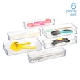 thumbnail image 4 of Mainstays 6-Piece Clear Plastic Drawer Organizer Set, Stackable Storage Bins, 4 of 8