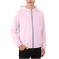 thumbnail image 3 of UQJfacai Kids Active Zipper Lightweight Sun Protection Jacket Boys Girls Hooded Cooling Shirt Pockets Fishing Running Outdoor 1-15 Years, 3 of 8