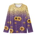 thumbnail image 5 of DISNIMO Purple Sunflower Girl T Shirt Kids Girls Long Sleeve Shirt Size 3-4 Shirts for Kids Long Sleeve Tshirt Girls Soft T Shirts Long Sleeve T-Shirt for Girls Crew Neck T Shirt Casual Kids, 5 of 7