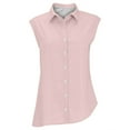 thumbnail image 4 of Jxximdong Button Down Shirts for Women, Cotton Linen Sleeveless Collared Tops Oversized Button Up Work Shirts Casual Summer Tshirt, Pink Women's Blouses, 4 of 8