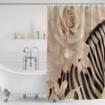 thumbnail image 2 of Elegant Flowers Shower Curtain Set - 48" x 72" Washable Bathtub Curtain with 12 Hooks, Botanical Zebra Pattern Plant Black Waterproof Fabric Stall Shower Curtains for Bathroom/Bathtub Décor, 2 of 6