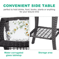 thumbnail image 6 of Tcbosik 2-Tier Outdoor Side Table, 17.9in Square End Table with Open Shelf, Wicker Bistro Table with Glass Top, Easy Assembly, Grey, 6 of 9
