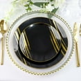 thumbnail image 2 of Efavormart 10 Pack | Black & Gold Brush Stroked 10" Round Plastic Dinner Plates, Disposable Party Plates Dinnerware, 2 of 11