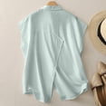 thumbnail image 4 of mfyjkho Camisetas Sin Mangas Para Hombre, Camiseta Sin Mangas Con Cuello Vuelto, Botones Y Bolsillos De Color Liso De Lino Sintético Para Mujer Tops Casuales Para Mujer L, 4 of 8