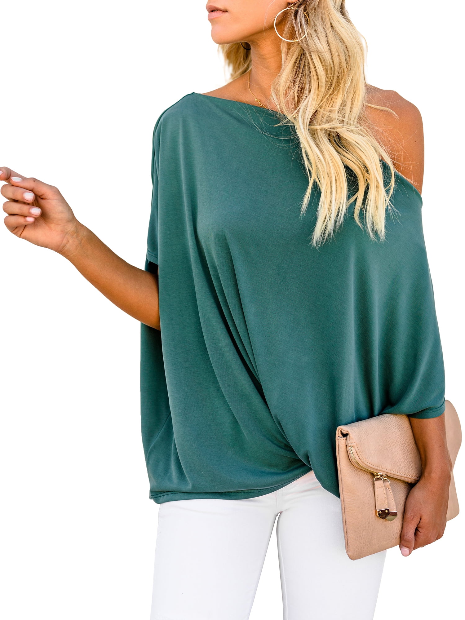 one shoulder loose t shirt