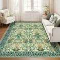thumbnail image 4 of Garvee 4x6 Floral Area Rug Living Room Rug, Washable Rugs Non Slip Stain Resistant Soft Indoor Printed Rug Carpets, Low Pile Floor Mats for Bedroom Dining Room Home Office, Green, 4 of 8