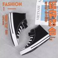 thumbnail image 2 of Zapatos de lona negros para niñas, novedad de otoño e invierno de 2024, zapatos para niños y mujeres, Zapatillas altas, zapatos de tela para mujeres y niñas, 2 of 3