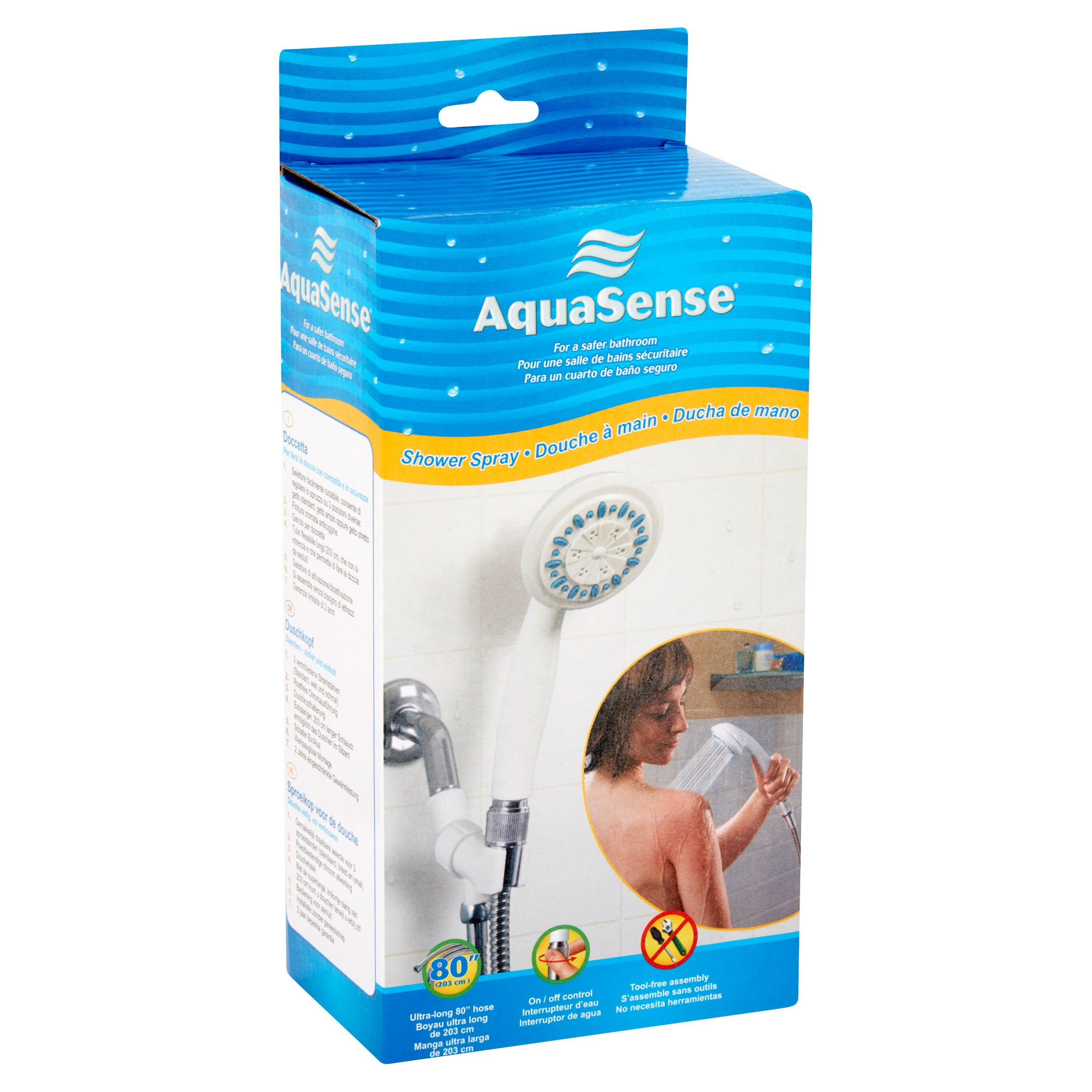 Home & Garden AquaSense 3 Setting Handheld Shower Head with UltraLong