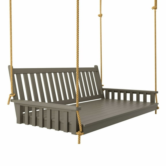 Keystone Amish Co. 5 Foot Franklin Porch Swing Bed with Ropes, Olive Grey Paint
