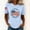 Light Blue, variant on LEKWK 250 Anniversary USA Shirts for Women 4Th of July Patriotic Flag Short Sleeve Tshirts Loose Fit Festival Crew Neck 250 Anniversary Tees Summer Holidsy Wear Blue XL