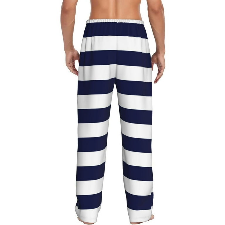 Kll Mens Pajama Pants For Men,Mens Lounge Pants,Funny Gifts For Men,Men'S  Pajama Bottoms-Navy Blue And White Stripes