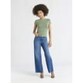 thumbnail image 2 of Sofia Jeans Women's and Women's Plus Ruched Side Tee with Short Sleeves, XS-4X, 2 of 5