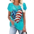 thumbnail image 4 of SELONE Womens V Neck T Shirts Fourth of July Print Star Pullover V Neck Short Sleeve Tops Patriotic Graphic Clothes, 4 of 4