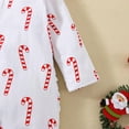 thumbnail image 6 of Otqutp Baby Girls Cute Ruffles Long Sleeve Candy Cane Printed Romper Bowknot Ribbed Bodysuits with Headbands Spring Autumn Outfits(1-White,0-3 Months), 6 of 9