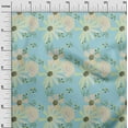 thumbnail image 2 of oneOone Cotton Poplin Twill Sky Blue Fabric Flower & Leaves Watercolor Fabric For Sewing Printed Craft Fabric By The Yard 56 Inch Wide, 2 of 2