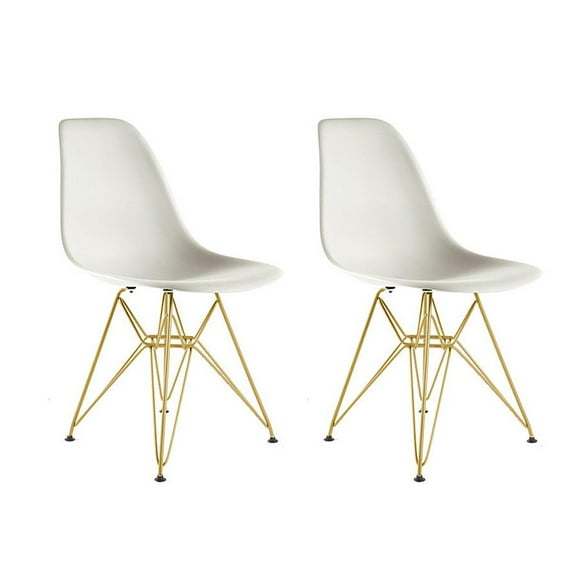 Eiffel Dining Chair with Gold Base - Cream