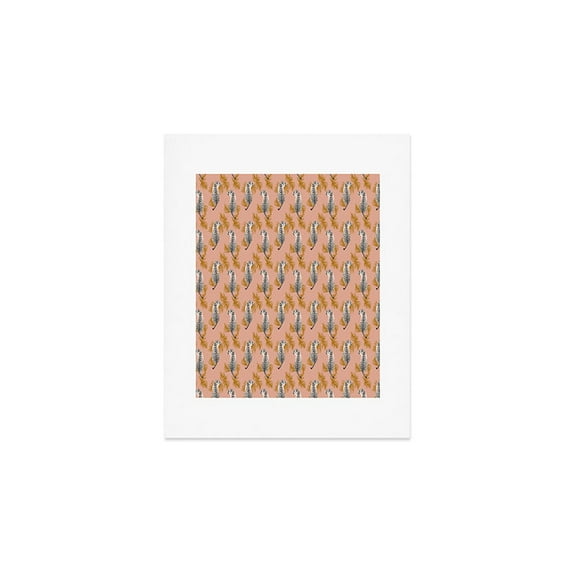 Society6 alison janssen Paisley Tiger soft pink gold 8" x 10" Art Print and Hanger