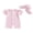 Pink, variant on BemeyourBBs Toddler Baby Girl Boy Striped Swimsuit with Hat Set 2 Pcs Infant Bathing Suit Zip Up Ruffled Trim Short Sleeve One Piece Swimwear Summer Beachwear UPF 50 Rash Guard