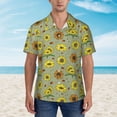 thumbnail image 2 of Pofeuu Sage Green With Sunflowers Print Hawaiian Shirt for Men Sleeves Casual Button Down Summer Beach Dress Shirts T-Shirts,X-Large, 2 of 7