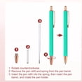 thumbnail image 4 of Uxcell 2Pcs Fancy Pens for Women, Medium Point 1.0mm Black Ink Glitter Ballpoint Pen Metal Retractable Journaling Ballpoint for Christmas Gifts Office Journaling, Blue Green, 4 of 6