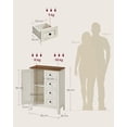 thumbnail image 4 of VASAGLE LIRY Collection - Storage Cabinet, Farmhouse Bathroom Floor Cabinet with 4 Drawers, Freestanding Storage Organizer, Barn Door, Adjustable Shelf, Rustic White, UBBK753W01, 4 of 5