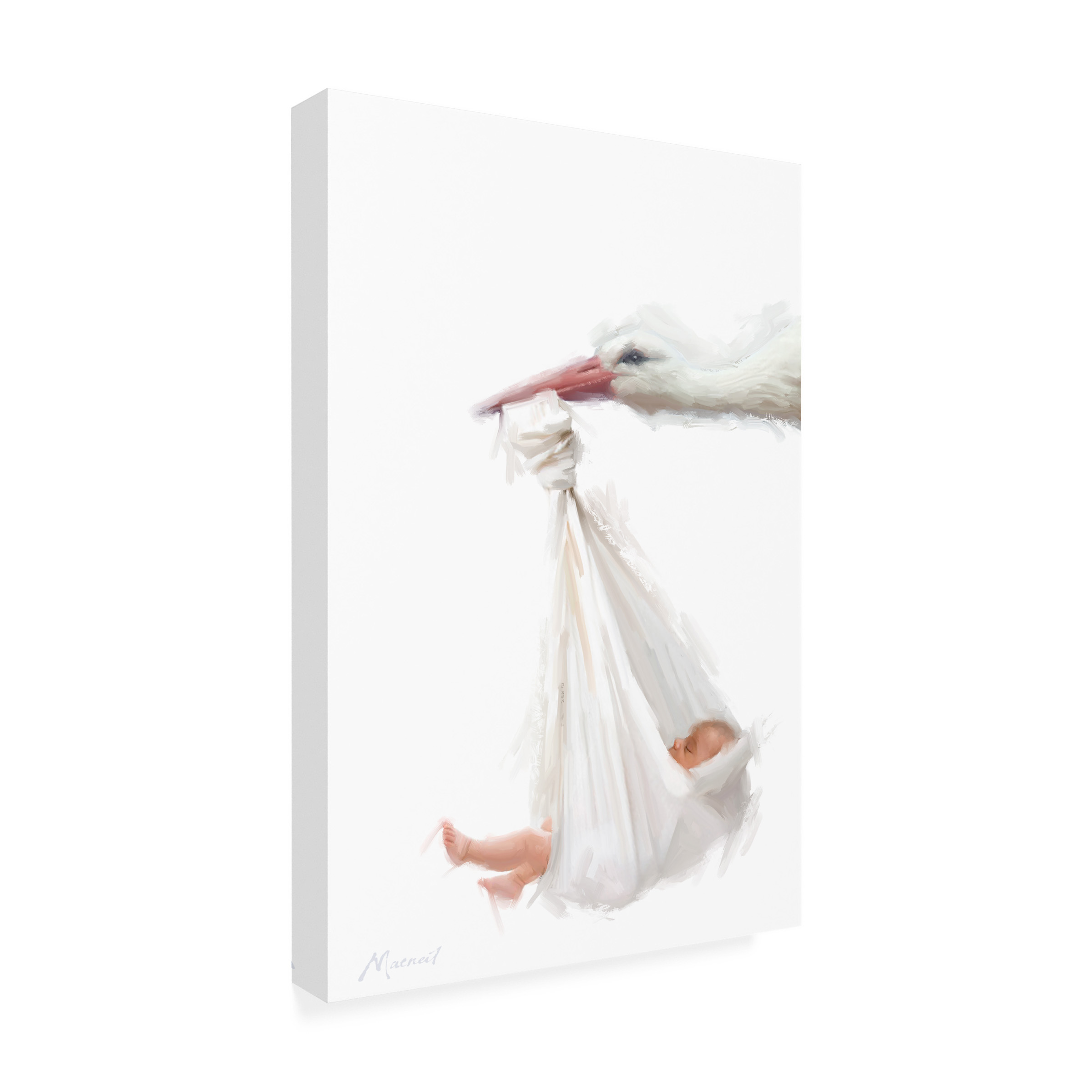 The Macneil Studio 'Stork and Baby' Canvas Art