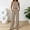 A01Khaki, variant on Linen Sets for Women 2 Piece Outfits Lightweight Flowy Wide Leg Pull-On Palazzo Pants Soft 3/4 Sleeve Crewneck Linen Tops Vacation Resort Casual Travel Wear