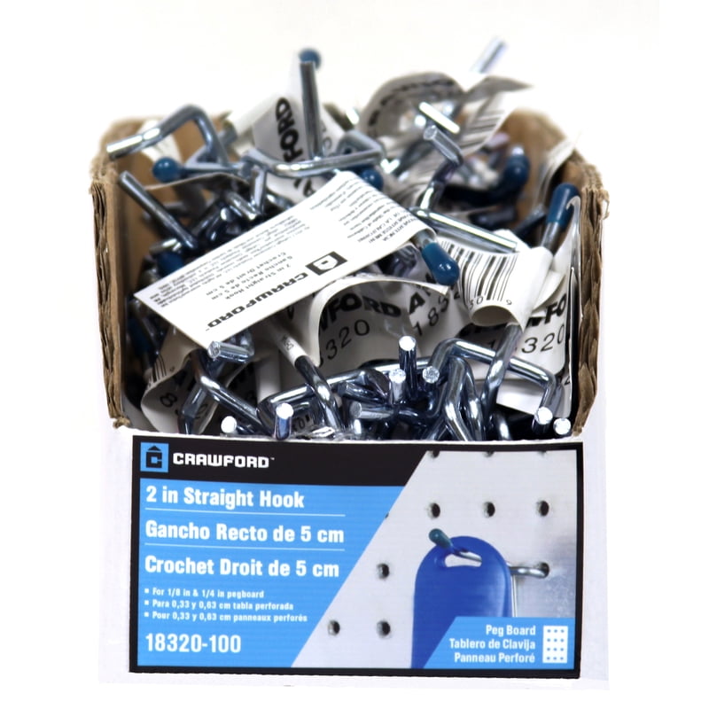 CRAWFORD PROD DIV OF JARDEN SAFETY 2-In.  Pegboard Hook, Double-Prong 18320-100