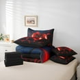 thumbnail image 6 of jejeloiu Neon Gamepad Twin Bedding Sets 7-Piece,Modern Video Game Bedding Comforter Set,Red Black Honeycomb Sheet Sets For Boys Kids,Super Cozy Bedroom Decor Reversible, 6 of 8