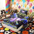 thumbnail image 2 of Erosebridal Purple Green Drippy Baseball Bat Print Twin Sheet Sets, Bold Sports Bedding for Kids Boys and Girls, 1 Flat Sheet, 1 Fitted Sheet and 1 Pillowcase, 2 of 6