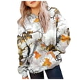 thumbnail image 5 of Gubotare Camo Hoodie Kids Cute Hoodies Maple Leaf Print Oversized Drop Shoulder Fleece Hooded Sweatshirt Pullover With Pocket (Light Gray, 11-12 Years), 5 of 7