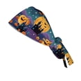thumbnail image 4 of Womens Halloween Print Ponytail Scrub Hats Breathable Nurse Surgical Caps, 4 of 6