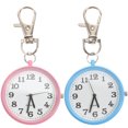 thumbnail image 1 of 2PCS Keychain Type Watches Simple Hanging Watch Mini Quartz Watch Festival Gift for Nurse Doctor Pink and Blue, 1 of 8