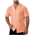 thumbnail image 1 of Mgmyaa Men's Short Sleeved Button Down Shirt Jacquard Cardigan Collared Beach Shirt Tops, 1 of 6