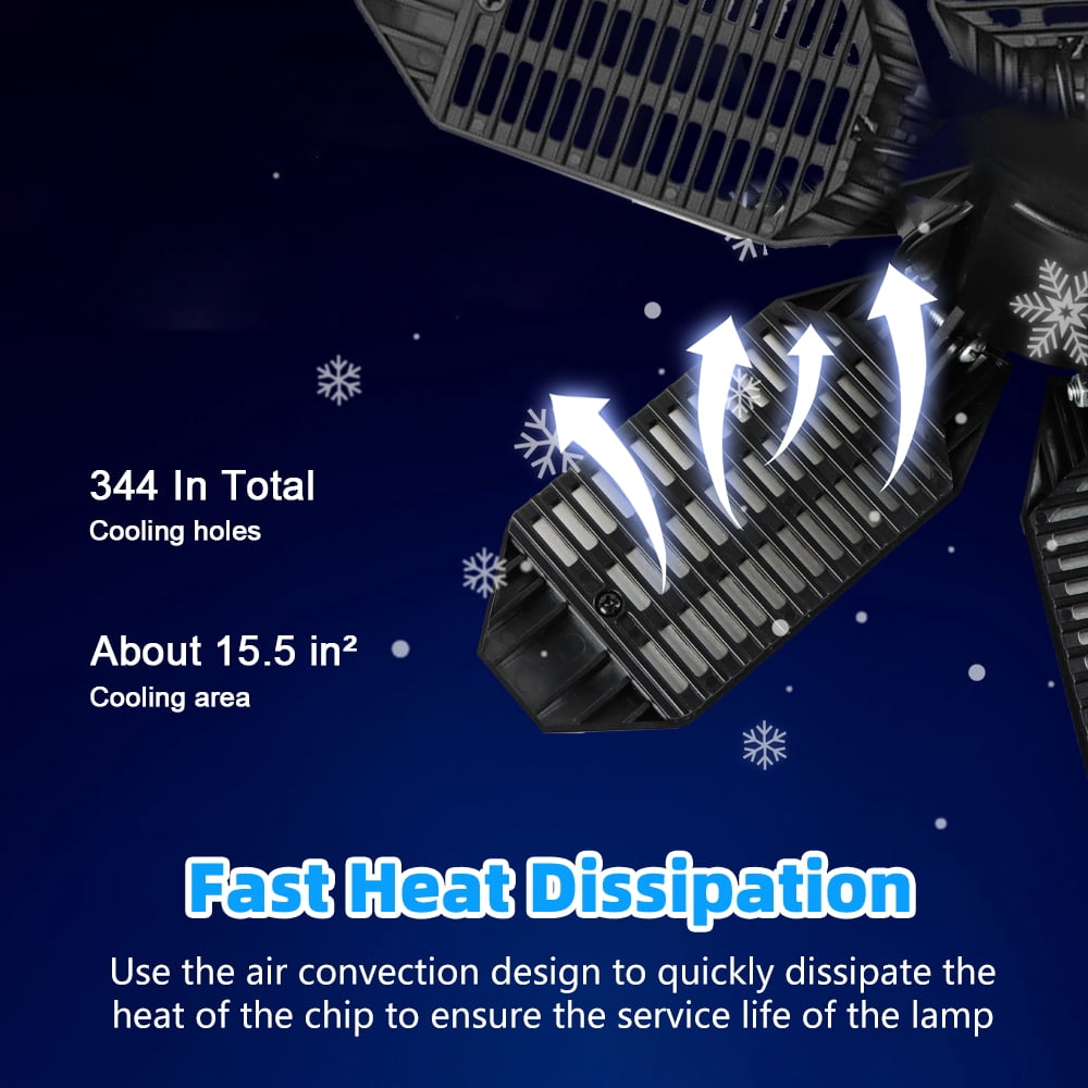 Garage Lights High Bay Light LED Garage Lights with 8 Panels Adjustable 200W Bright 6500K Warehouse Residential Barn Factory Workshop Lighting Hanking Shop light,1Pack