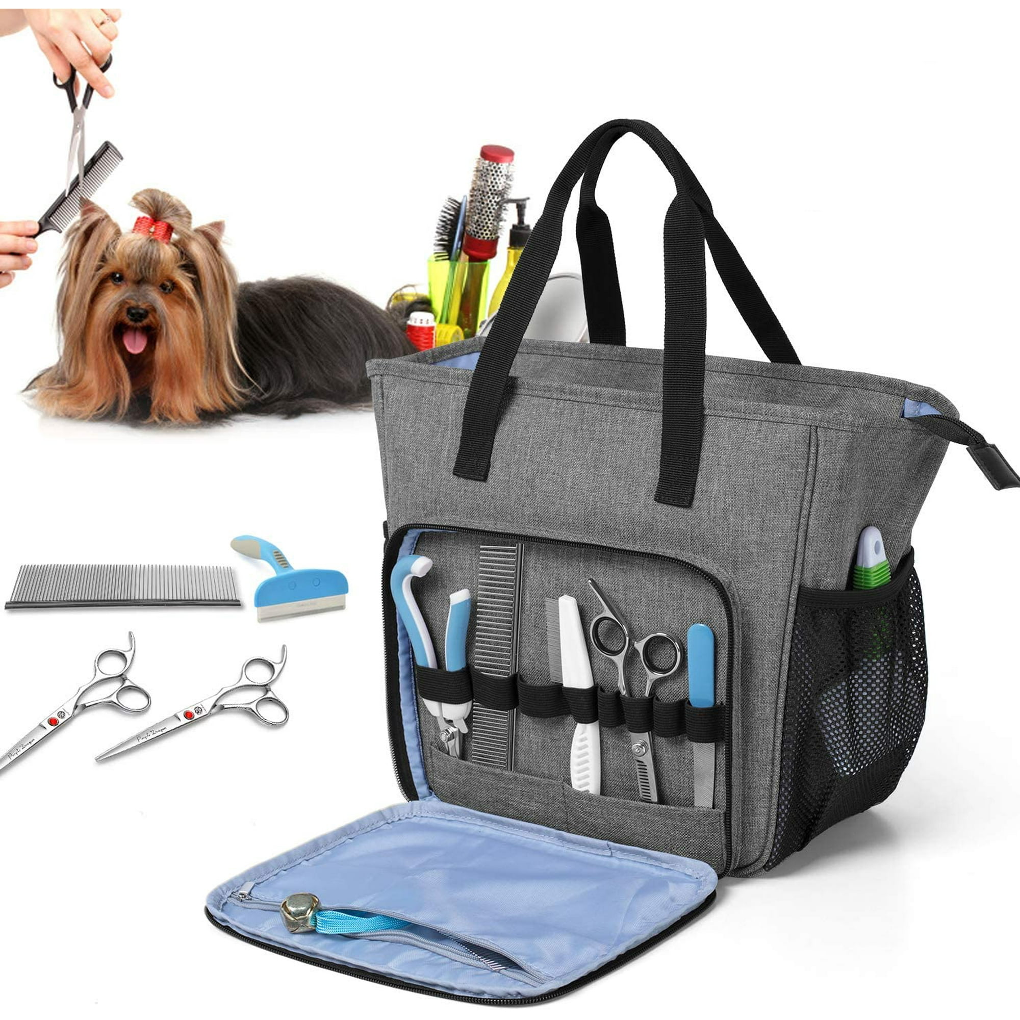 Iguohao Pet Grooming Tote Dog Grooming Supplies Organizer Bag For Grooming Tool Kit And Dog Wash Shampoo Accessories Bag Only