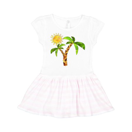 

Inktastic Palm Trees with Cute Smiling Sun Gift Toddler Girl Dress