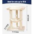thumbnail image 3 of Cat Tree Tower for Indoor Cats, Cat Scratch Post with Large Bed for Maine Coon Big Cats, Sisal Cat Scratcher with Soft Perch & Hammock, Stable Cat Stand, Removable, 3 of 7