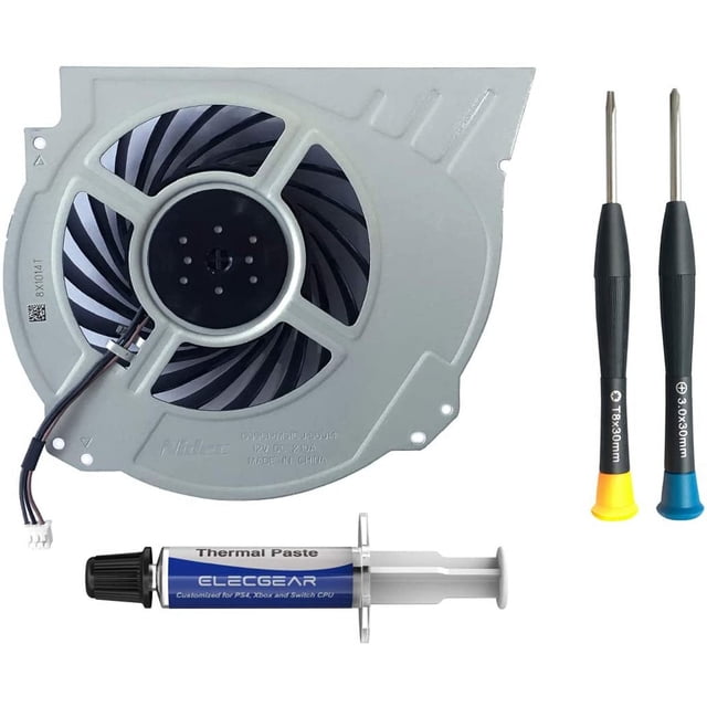 Ventilador de Refrigeración Interno de Repuesto ElecGear para PS4 Pro CUH-7xxx – Disipador de CPU, Pasta Térmica de Playstation, Seguridad Torx TR8, Destornillador PH0, Kit de Herramientas de Desmonta